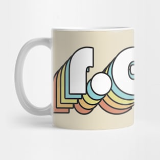 REM - Retro Rainbow Typography Faded Style Mug